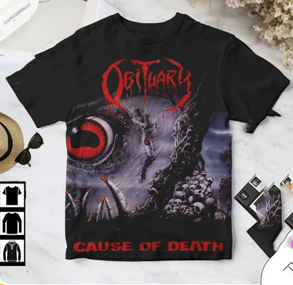 Classic Rock Obituary Album 3D Print T-shirt Summer Unisex Streetwear Men Women Hip Hop Trend Short Sleeve Tee Oversized Y2k Top