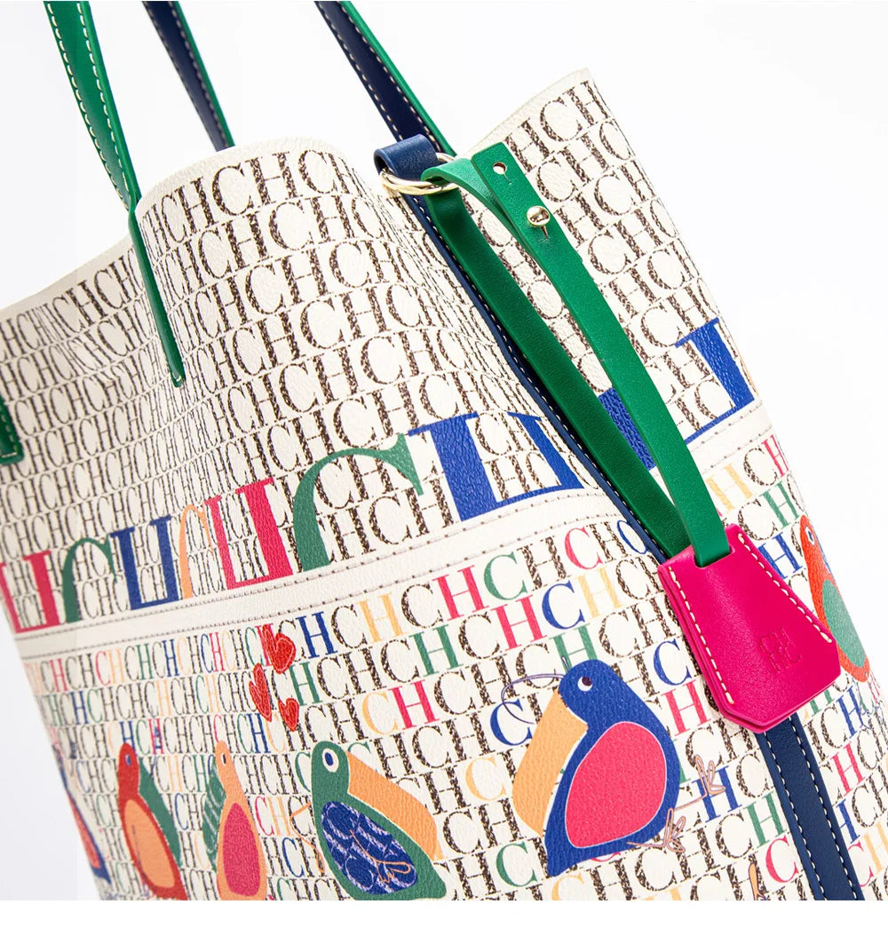 Classic Retro Women's New 2024 Tote Bag Large Capacity PVC Material Commuter Office Women's Shoulder Bag