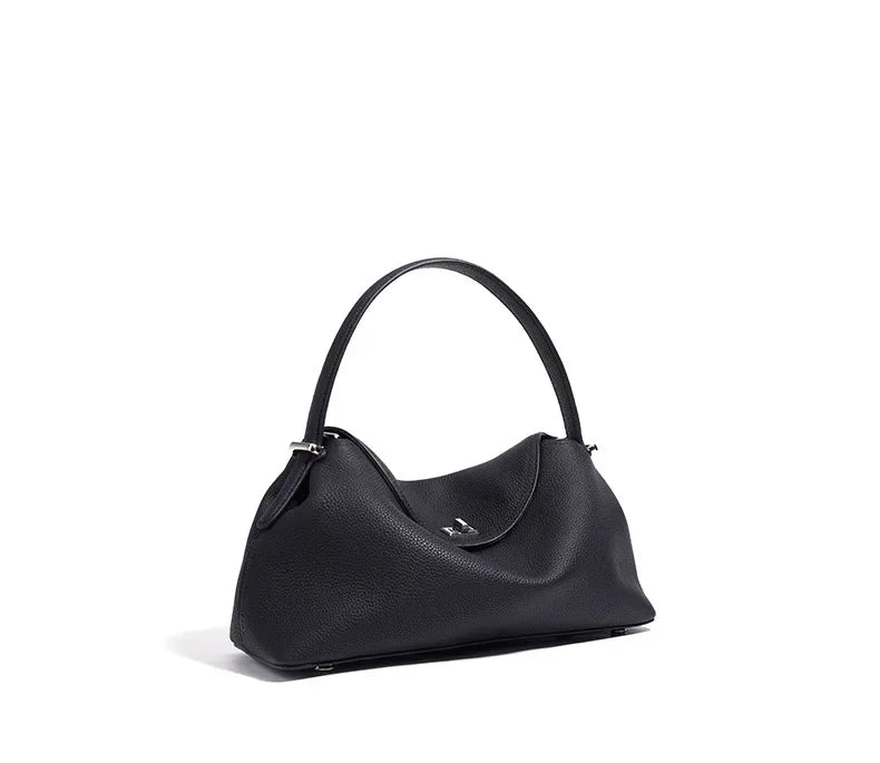 Genuine Grade Cow Leather Fashion Women's Black Handbag Luxury Deisgner Cowhide Shoulder Crossbody Female Bag Beige Coffe Brown