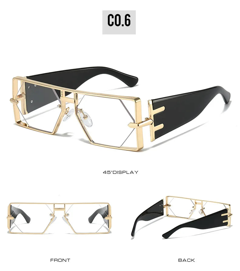 2025 New Hollow Sunglasses Men Women Hip Hop Internet Celebrities Ins Fashion Sun Glasses Ladies Female Alloy Frame Square UV400