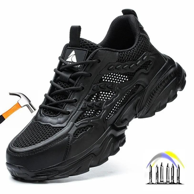summer breathable safety shoes lightweight work shoes for men women working boots with plastic toe insulation 6KV work sneakers