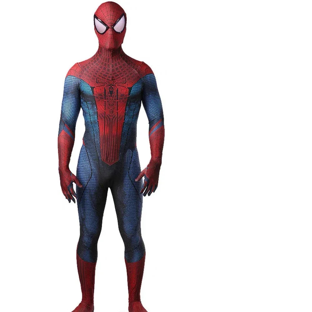 Halloween Men Adults TASM 1 Spider Cosplay Costume The Amazing SuperHero Zentai Suit Bodysuit Man Party Jumpsuit
