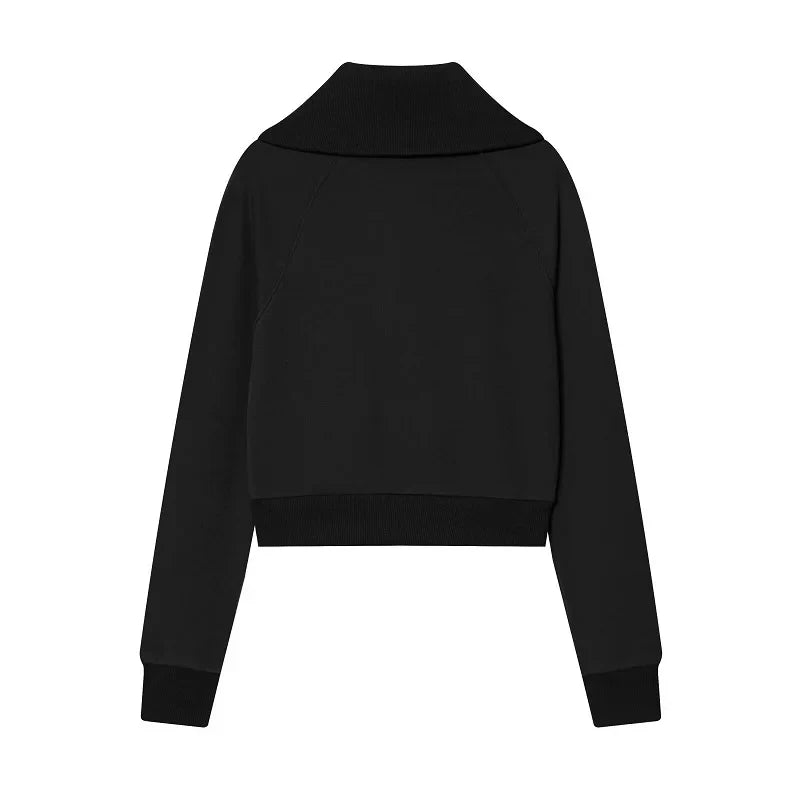 Women's Suits Flare Pants Sets 2 Piece Set Fleece Elastic Waist Trouser Suit Cropped Sweatshirts Jacket Two-Piece Set