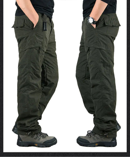 Tactical Fleece Pants Men Winter Outdoor Work Cargo Trousers Thicken Warm Baggy Long Trousers Male Multi-pocket Tactical Pants