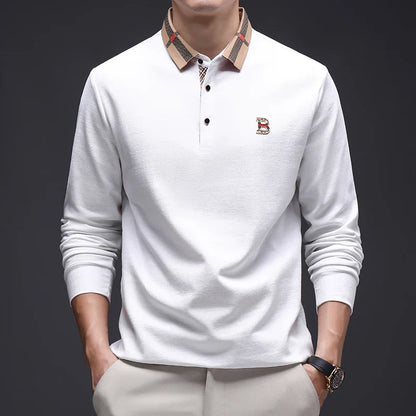Designer Embroidered High End Brand Long Sleeved Cotton Polo Shirt Spring Autumn Fashion Casual Lapel T-Shirt Top Men's Clothing