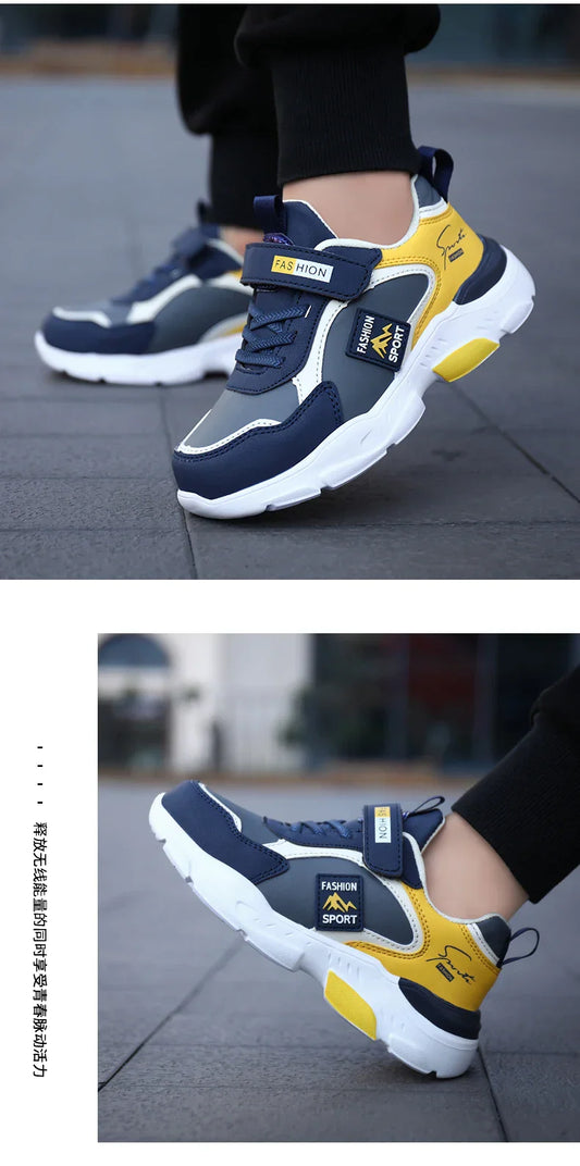 Children Running Shoes Boys Girls Basketball Sneakers Kids Shoes Leather Outdoor Comfortable Sports Tennis Shoes School Students
