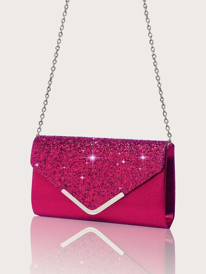 Gorgeous and elegant sparkly women's clutch bag, paired with a gorgeous rhinestone necklace, earrings and bracelet set of four.