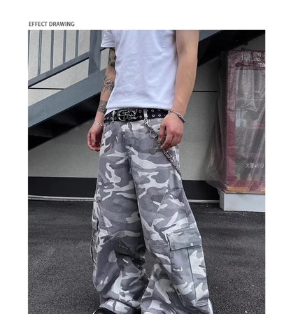 2026 Pantalones Y2K Streetwear Camouflage Baggy Cargo Jeans Pants For Men Clothing Wide Leg Oversize Long Trousers Moda Hombre