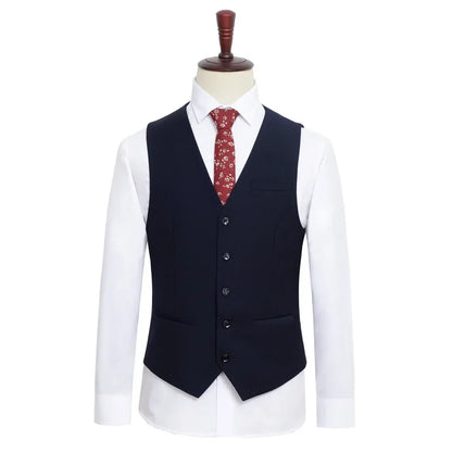 Plus Size Black Navy Suit Vest Men Solid Color Single Breasted Waistcoat For Host Groom Groomsmen Grey Black Navy Waist Coat 9XL