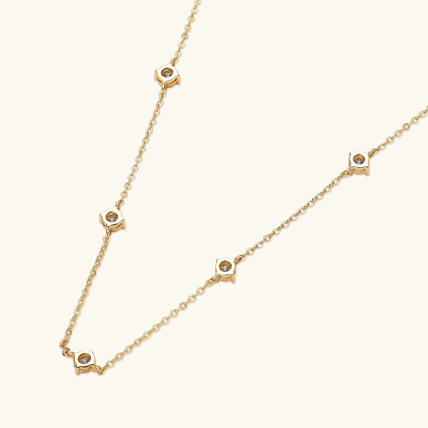 3mm Moissanite Diamond Necklaces for Women Dainty 18k Gold Plated/925 Sterling Silver Neck Chain Female Trendy Jewelry