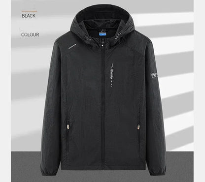 Summer Outdoor Quick Dry Sun-Protective Thin Jacket Men Hiking Fishing Cycling Hooded Gym Sport Windbreaker Ultra Light Coats