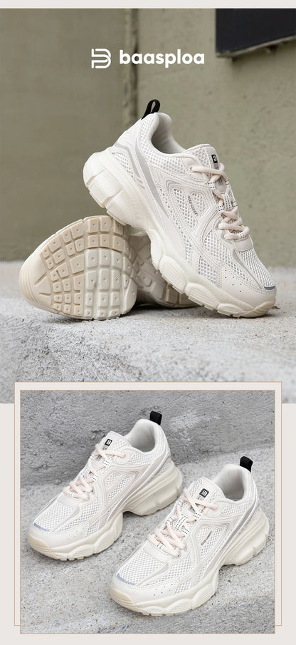 Women Retro Running Shoes Outdoor Mesh Lace Up Jogging Sports Shoes Female Casual Lightweight Breathable Non-slip Shoes