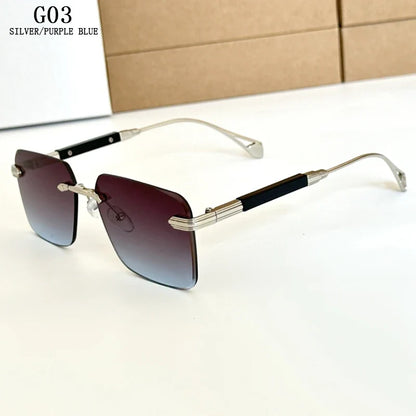 2024 Fashion Sunglasses For Men Luxe Rimless Sunglasses Women Trendy Vintage Glasses Lunette Soleil Femme Gafas De Sol Hombre