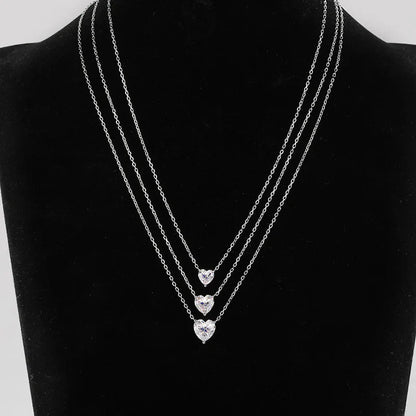 1/2/3ct Heart Cut Moissanite Pendant Necklace S925 Pure Silver Plated 18K Gold Women Necklace jewelry Gift GRA Certified