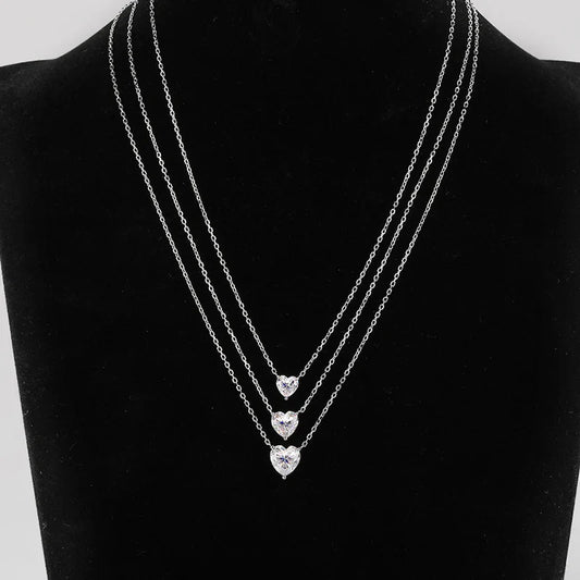 1/2/3ct Heart Cut Moissanite Pendant Necklace S925 Pure Silver Plated 18K Gold Women Necklace jewelry Gift GRA Certified