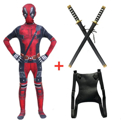 Movie Superhero Costume for Kids Justice Hero Bodysuit Halloween Mask Performance Costume Toddler Party  with Toy Gift