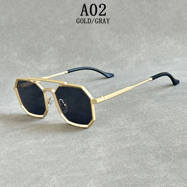 Metal Punk Square Sunglasses For Men Luxe Vintage Steampunk Sunglasses Women Trendy Retro Fashion Glasses Gafas De Sol Hombre