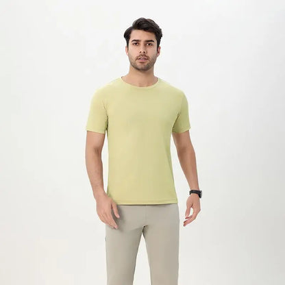2026 Men Short Sleeves Running T-Shirts Quick Dry Sport T-Shirts Fitness Gym Running Shirts Breathable Round Collar Sportswear