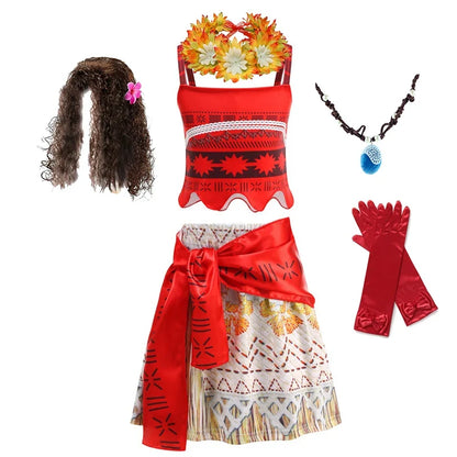 Newest Movie Disney Princess Moana 2 Dress Girls Cosplay Vaiana Carnival Party Ocean Adventure Costume Kids Fancy Clothes Outfit