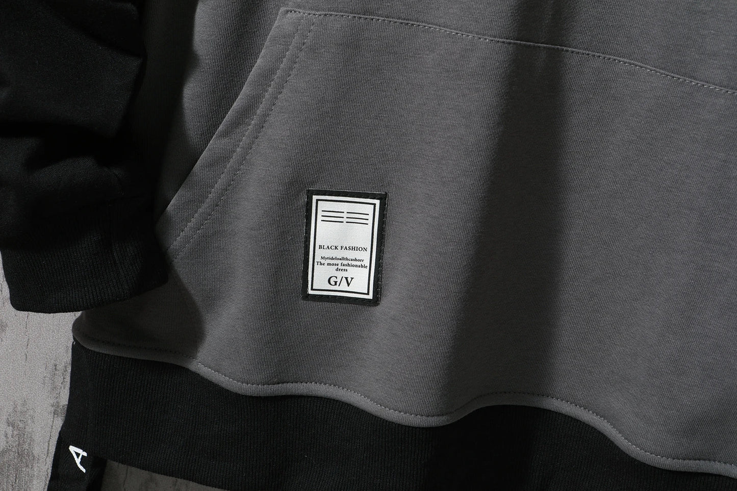 New Patchwork Hooded Sweatshirt Hip Hop Men Pullover Hoodies Streetwear Casual Fashion Clothes Colorblock Hoodie
