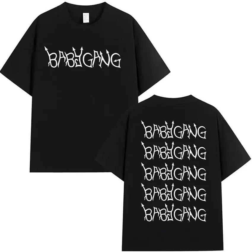 Rappeur Baby Gang Tour 2025 Album Merch T-shirts Men Women Clothing Hip Hop Oversized T Shirt Summer Casual Short Sleeve T-shirt