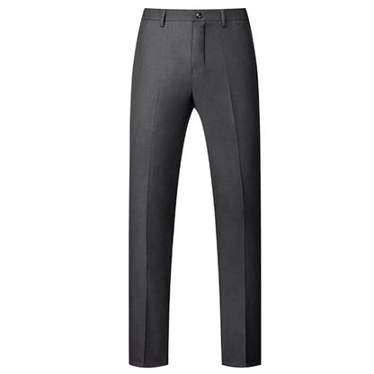 New Men Solid Colour Formal Suit Pants Black / Red / Royal Blue Homme Wedding Office Social Slim Fit Trousers