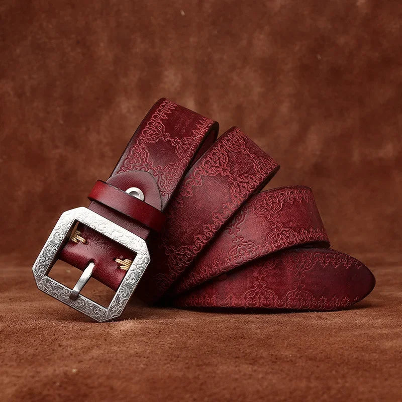 3.8CM Pure Cowhide High Quality Genuine Leather Belts for Men Strap Male Stainless Steel Buckle Jeans Thickening Cowboy Cintos