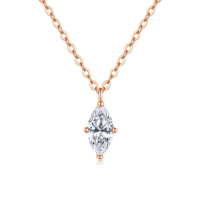 1CT 2CT Marquise Cut Diamond Pendent Necklace GRA Certified 925 Sterling Silver 18k Plated Solitaire Necklace for Women Jewelry