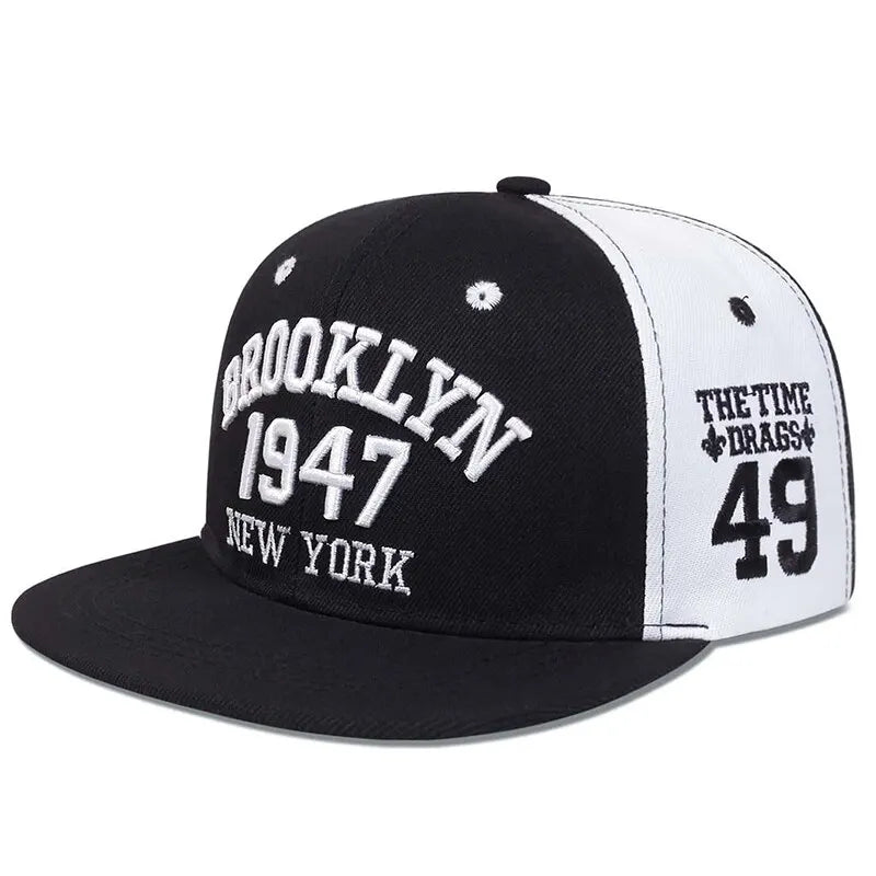 Unisex BROOKLYN 1947 Embroidery Hip-hop Hats Outdoor Adjustable Casual Baseball Caps Sunscreen Hat
