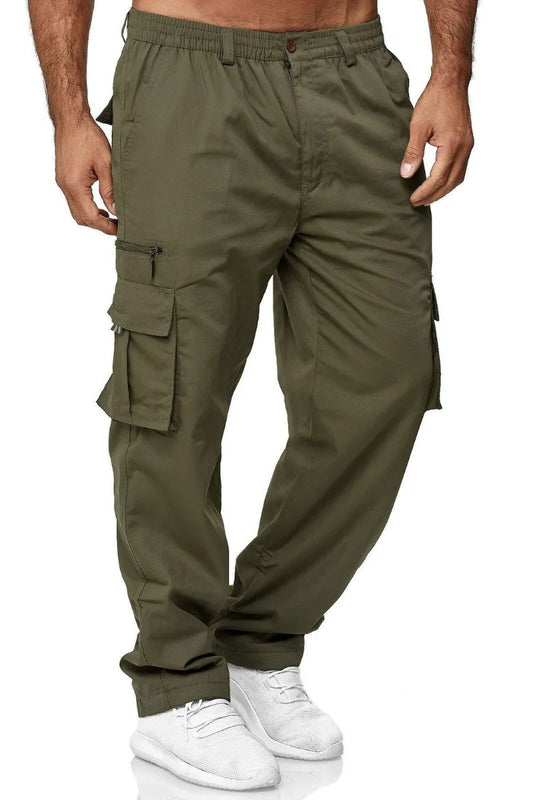 Men's Outdoor Work Elastic Casual Pants Flexible Multi Pocket Work Pants Men's Fashionable Versatile Casual Pants