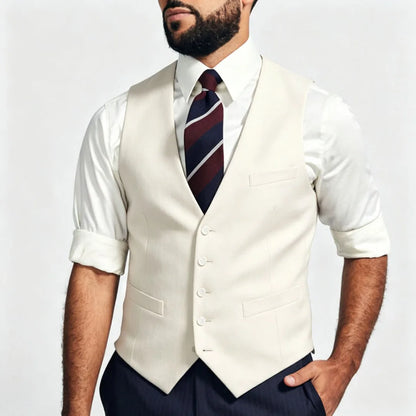 Men Vest Dark Gray Single Breasted V Neck Solid Waistcoat For Wedding Banquet Business Work Office Casual Daily Men Suit Vest