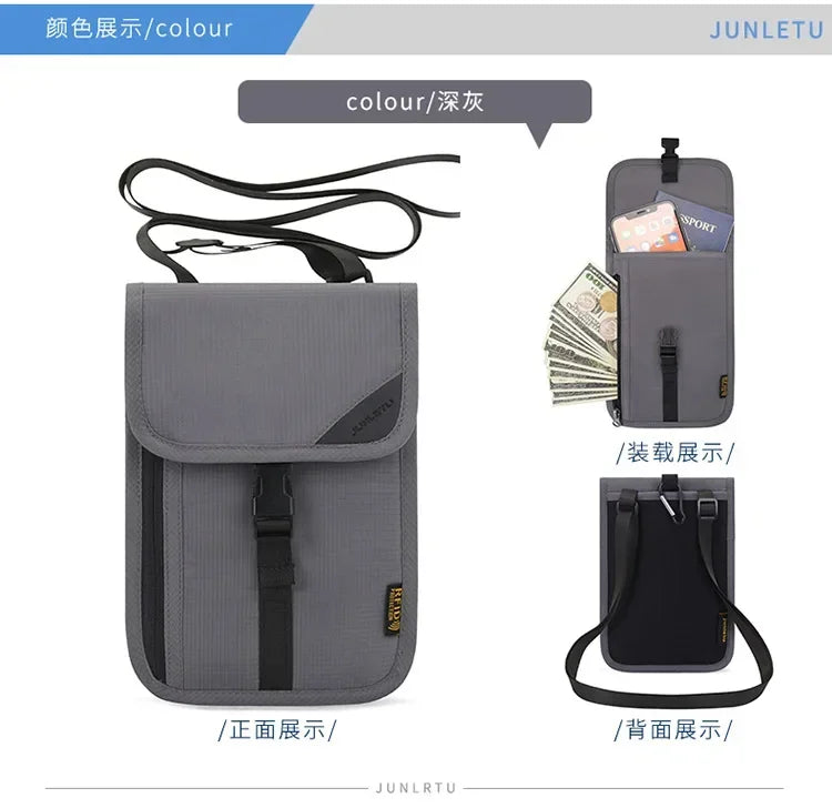 Multifunction Anti-theft Wallet Hidden Travel Neck Pouch Passport Cover Cards Holder ID Card Holder for Men Women Travel