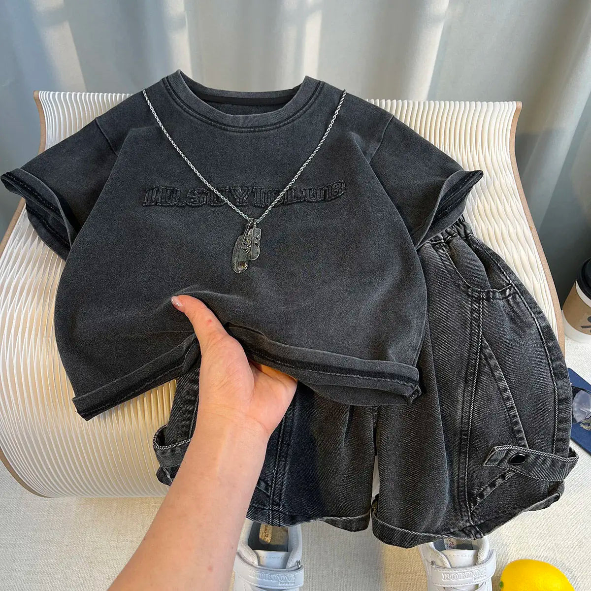 Denim Kids Boys Clothes Set 2026 Children's Clothing Boy Summer Wear Year Old Boy's Top Bottom Baby 4 Years From Child Suit 7 12