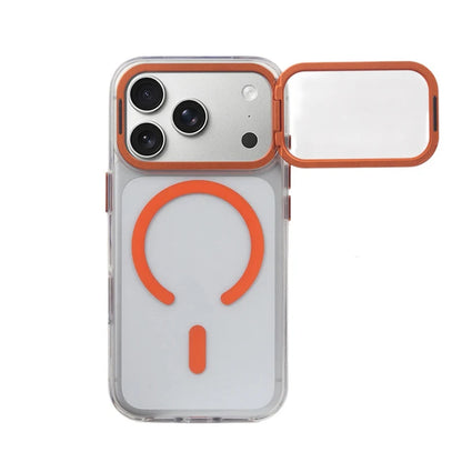 For Magsafe Folding Lens Holder Clear Magnetic Case For iPhone 17Pro Max 15 16Pro 17 With Camera Tempered Glass Hard Back Cover