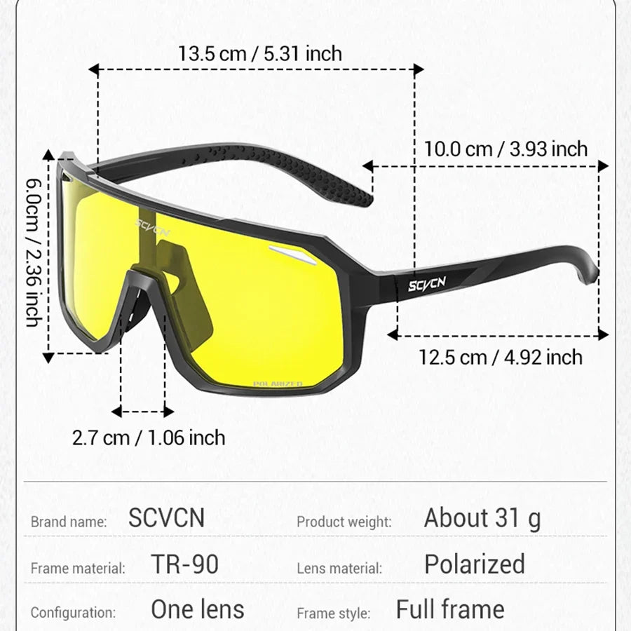 Yellow Polarized Sunglasses for Driving Night Vision Cycling Glasses Fashion MTB Mountain Bike Men Women Casual Glasses