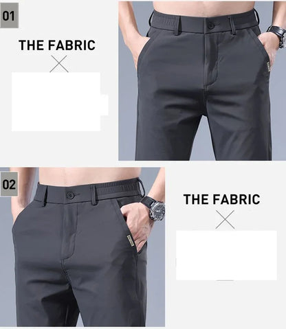 2026 Men's Summer Casual Pants Thin Ice Silk Men's Pants Fashion Straight  Elastic Men's New Pants Men's Pants