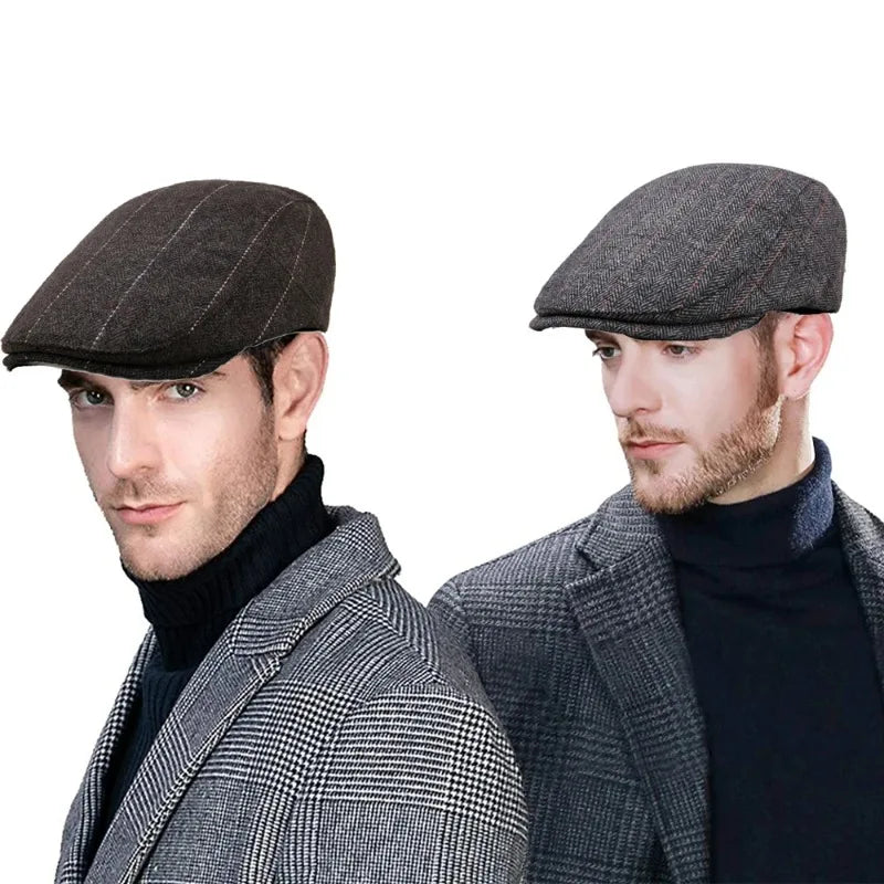 Fashion Berets Men High Quality Autumn Winter Wool Hat Herringbone Flat Cap Classical Artist Painter Hat Male Beret Caps Gorras