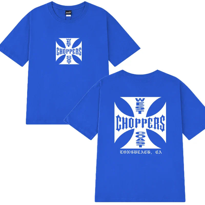 New in Summer Fashion Y2k T Shirts Men Women West Coast Choppers Print short sleeve T-shirt Unisex Casual 100% Cotton clothing