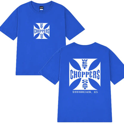 New in Summer Fashion Y2k T Shirts Men Women West Coast Choppers Print short sleeve T-shirt Unisex Casual 100% Cotton clothing