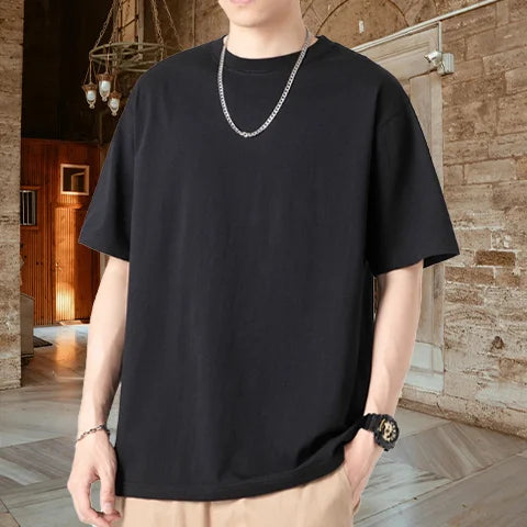 1pcs Men's t-shirts 2026 Summer Short sleeve Breathable Solid color t shirts t-shirt crewneck Polyester