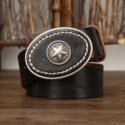 3.8CM Pure Cowhide High Quality Genuine Leather Belts for Men Strap Male Thickened Head Layer Cowhide Smooth Buckle Jeans Cintos