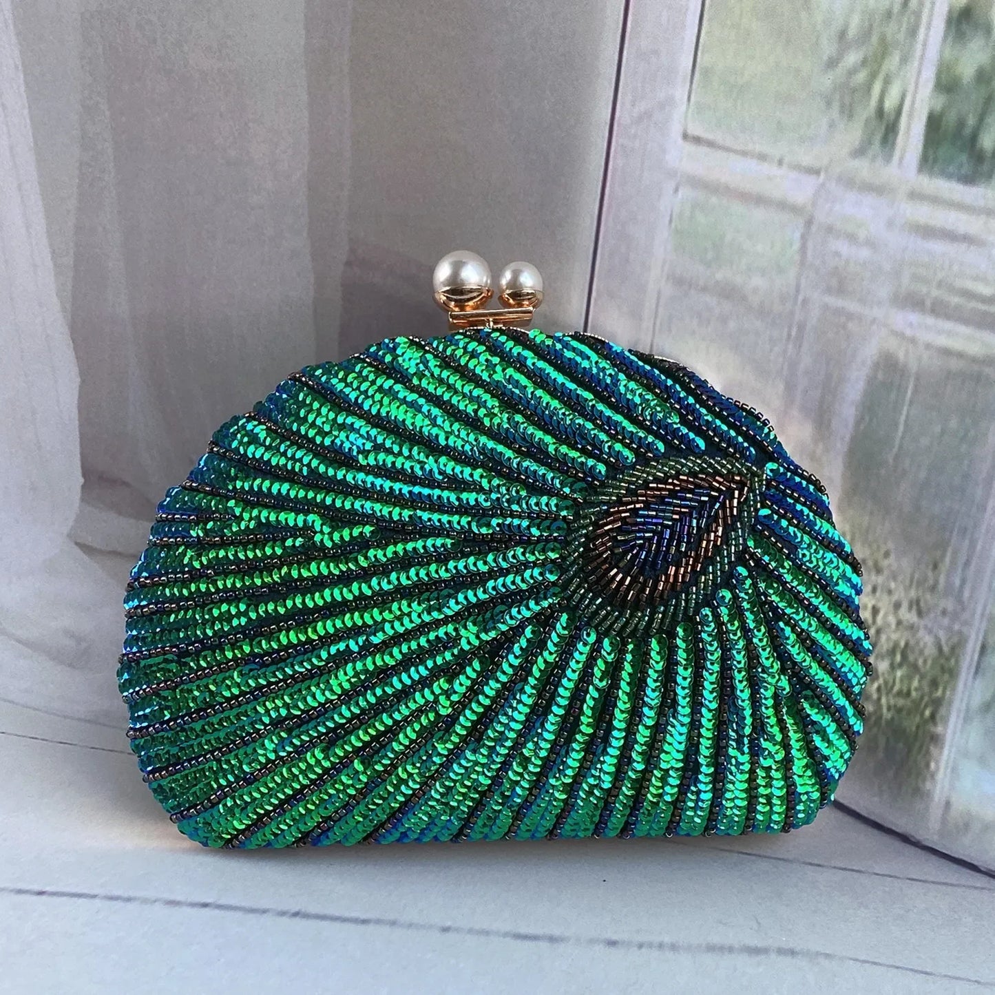 Retro Chinese Style Heavy Craft Beaded Embroidery Bag Evening Wear Portable Dinner Bag Cheongsam Clutch Perfect Match