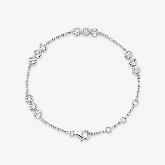 Bracelets Réglables à Bulles de 3 mm en Moissanite Véritable pour Femmes et Hommes, Chaîne Classique en Diamant de Laboratoire, Bijoux en Argent Sterling S925
