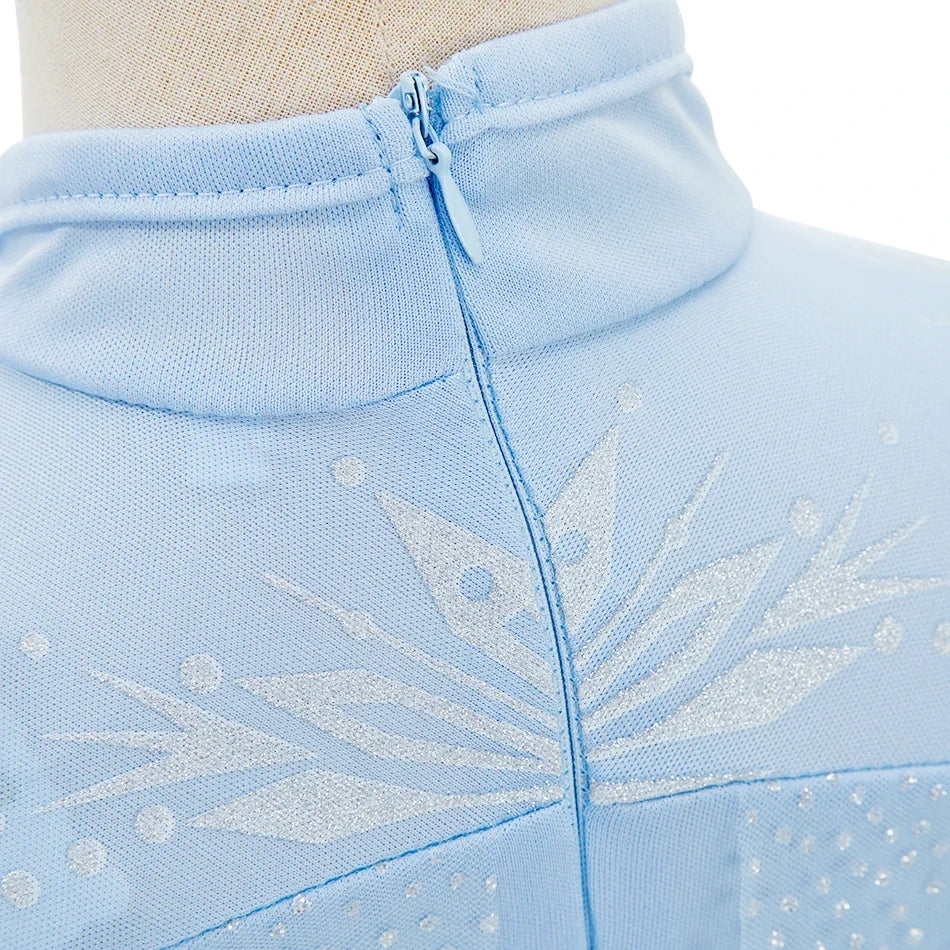 Children Carnival Blue Sequins Elsa Cosplay Dress Girls Elegant Blue Princess Costume Kids Halloween Birthday Party Clothes