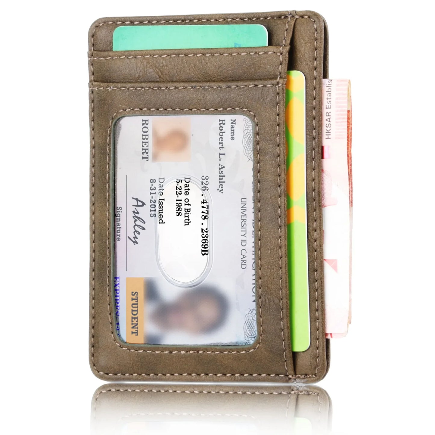 Blocking Wallet Business Card Cover for Case Super Thin Men Leather Credit Card Holder Card Travel Wallet Minimalist Wallet