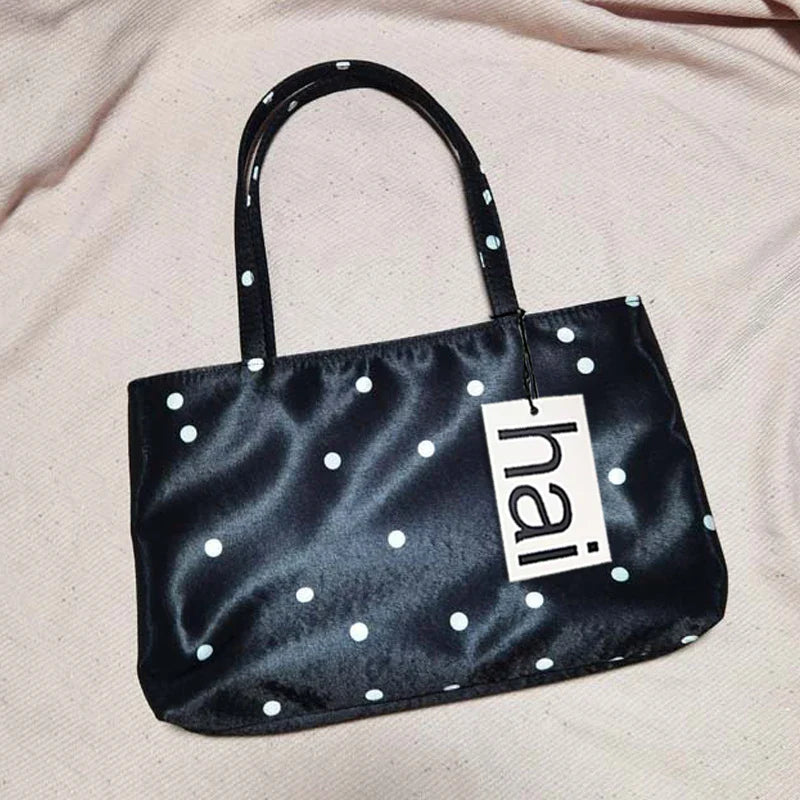 Luxury Premium Designer Elegant Womens Silk Satin Small Tote Solid Color Shoulder Underarm Purse Versatile Fashion Commuting Bag