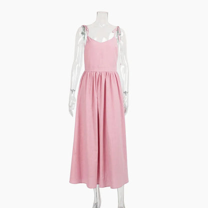 Spring Summer Beach Style Women Dress Vintage Loose A-line Sling Dress Sexy Hot Girl 100% Cotton V-neck Dress