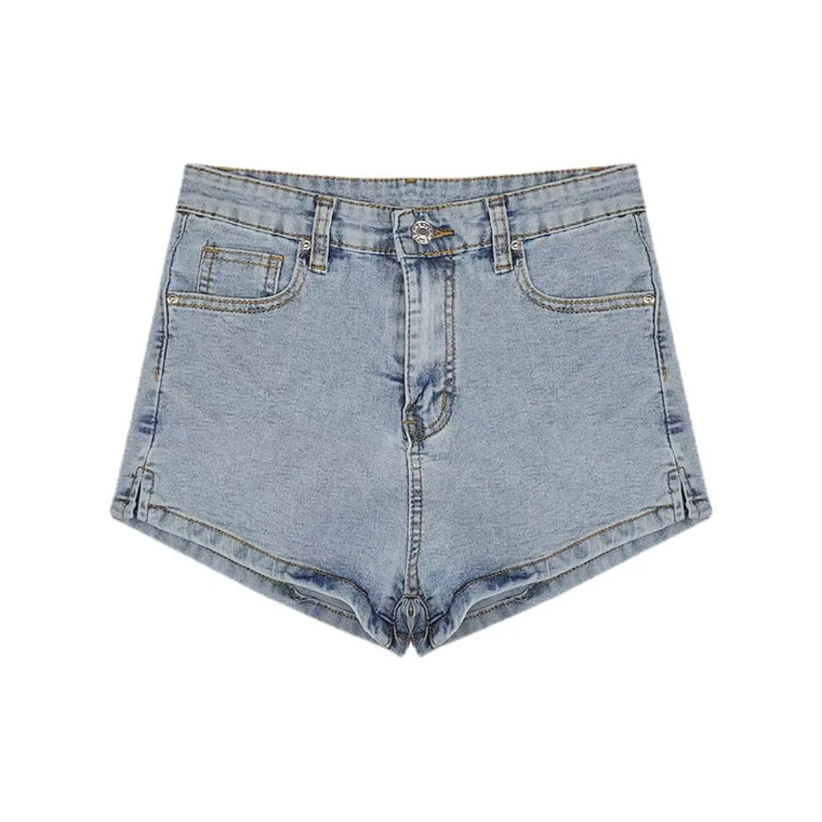 Women's Denim Shorts Casual High-Waisted Shorts Retro-Washed Button-Fly Sexy Hot Pants Tight-fitting Summer Shorts