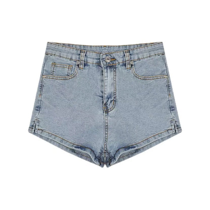 Women's Denim Shorts Casual High-Waisted Shorts Retro-Washed Button-Fly Sexy Hot Pants Tight-fitting Summer Shorts