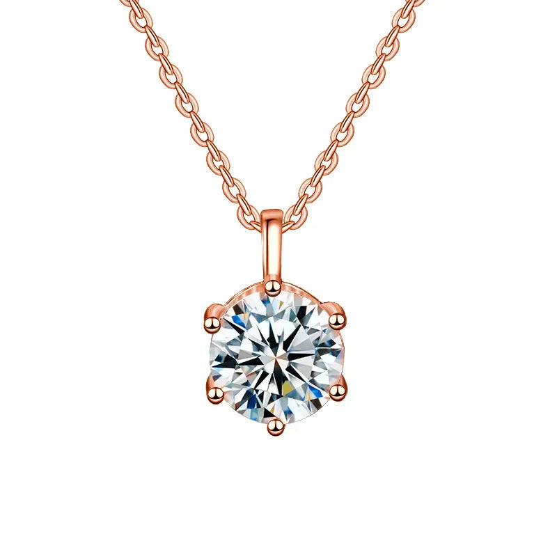 2.0ct VVS1 D Color Moissanite Necklace 925 Soild Sterling Sliver Chain with Certificate Fine Jewelry for Woman